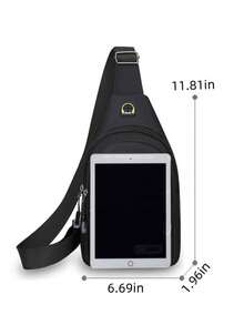 Men's Casual Fashion One Shoulder Bag, Messenger Bag, Large Capacity Chest Bag, Coin Purse, Phone, Tool Pouch - Blue - View 3