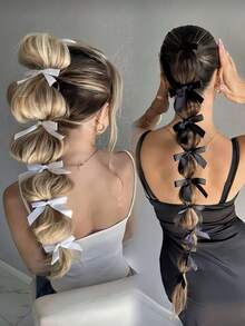 Set de 8 accesorii de păr multifuncționale, inclusiv elastice de păr cu panglică de satin, elastice de păr, fundă de păr, design elegant și minimalist, stil coreean, potrivite pentru codițe, ținute de zi cu zi, cadouri și recuzită pentru fotografie pentru femei și fete, accesorii cu funde, elastic de păr, accesorii de păr, suporturi pentru codițe, elastice de păr, benzi de cauciuc pentru păr, bobble-uri de păr, accesorii pentru cap cu frânghie de păr.