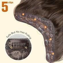 Extensiones de cabello con clip en forma de V, extensiones de cabello ondulado con reflejos marrones FSandssy, extensiones de cabello suaves para mujeres, extensiones sintéticas de 20 pulgadas con clip para uso diario, FFSandssssyBrown - FSandssyBrown - Ver 4