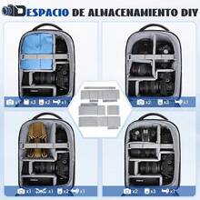 RAINSMORE Mochila para Camara Fotografica DSLR SLR Mirrorless Mochila Camara Laptop Mochila Fotografia con Funda Impermeable y 14 Pulgadas Compartimento Portátil Mochila Antirrobo para Cámara Negro - rosa - Ver 4