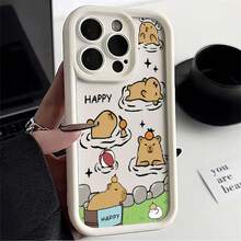 1 Pack Slim-Fit & New Year-Themed Shockproof Artistic Silicone Phone Compatible With IPhone17/16/15/14/13/12/11/Plus/Pro/AirCase 16e 13Pro 14+ 15Pro 14 16 Pro 15 Plus 11 13 12 TPU Soft 16+ Cartoon Animal Cute Capybara. Accessories. Gifts, New Year Celebrations, Holiday Parties, Winter Bohemian Looks, Daily Commute & Matching With Core, Artistic Fashion Styles To Elevate Your Festive Tech Accessory Game Dual Holiday Seasons - Multicolor - View 6