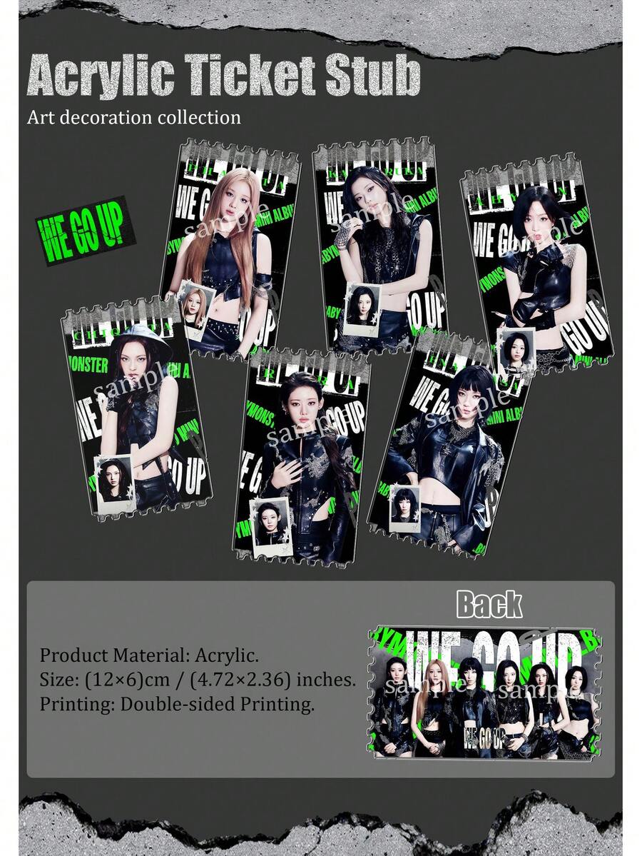 BABY/MONSTER，K-Pop风格，粉丝周边，Ahyeon，Asa，Rora，Chiquita，Ruka，Pharita，亚克力票根，节日/生日礼物，收藏玩具，圣诞礼物，家居装饰，生日礼物。 - 彩色 - 查看 1