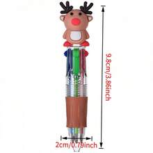 2pcs-Christmas Multicolor Ballpoint Pens, Christmas Ballpoint Pens, Creative Cute Christmas Neutral Pens, Vibrant Assorted Colors With Santa, Reindeer & Snowman Toppers, Retractable 4-Color Ink, Durable ABS Body, Ideal For Holiday Journaling & Gift Giving, Holiday Party SchoolSupplies StudentsRewards Christmas Gifts Christmas Stationery Gift Water Pen Christmas(Random Pattern) - Random - View 8