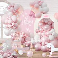 108-Piece Balloon Set, Including 18-Inch, 10-Inch, And 5-Inch Pink And White Latex Balloons - With Transparent Balloons, Suitable For Birthday Parties, Weddings, Kids' Birthday Party Decorations, Family Event Backdrop Decorations, Bridal Showers, Anniversary Celebrations, Graduation Parties, Back-To-School Season, Theme Parties, Wedding Season, And Spring Party Decorations - Multicolor - View 8