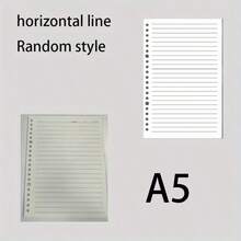 1/2 Piezas Papel en blanco con líneas y cuadrícula extraíble en tamaños A4/B5/A5/A6, con 60 páginas interiores reemplazables, adecuado para cuadernos o como regalo. - Beis - Ver 20