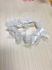1 件时尚蕾丝公主风格大腿环和吊袜带套装，带颈圈、腿部装饰、优雅新娘蕾丝吊袜带配缎带蝴蝶结、大腿环，适合新娘礼服、婚礼、派对和日常穿着 - 粉色 - 查看 7