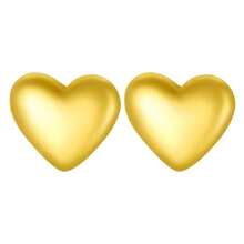 1 Pair 18K Gold Plated Fashionable Heart Shaped Stud Earrings, & Elegant Design For Women