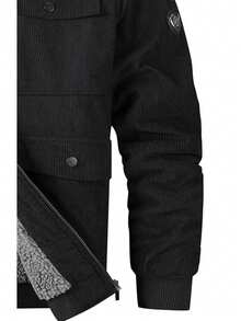 Men's Flannel Thickened Cotton Wool Jacket - 2025 New Style - Corduroy Winter Men's Down Jacket - Black - View 5