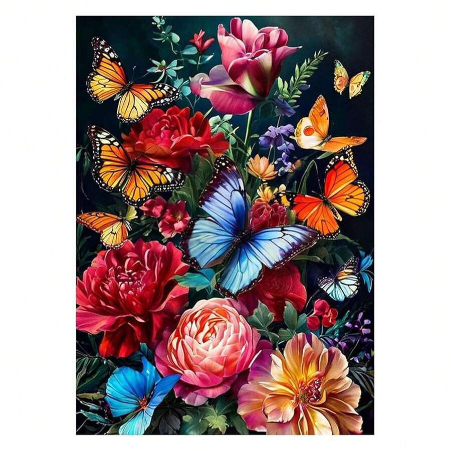 [Free Shipping]OFRKE Diamond Painting Kits For Adults Beginners 5D Diamond Art Kits With Round Diamonds Gem Art Full Drill Flower Painting For Home Wall Decor Gifts 12x16inch,A-Redb - A-redb - 查看 1