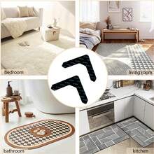 4/8/12pcs Rug Tape,Double Sided Adhesive Carpet Tapes,Non-Slip Carpet Grippers For Hardwood Floors And Tile On The Floor,Carpet Stickers Keep Your Rug In Place And Make Corner Flat,Non-Slip Rug Pads Prevent Sliding, Curling,And Bunching