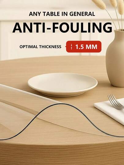 1pc 1.5mm High-Transparency Crystal Clear Table Protector Durable Easy To Clean Rectangle Vinyl Table Mat Waterproof Oil-Proof Plastic Table Protector PVC Tablecloth Protector Cut-To-Fit Multiple Sizes Available Restaurant Bar Kitchen Baking Office Bathroom Vanity Nightstand Computer Desk Writing Desk Desktop