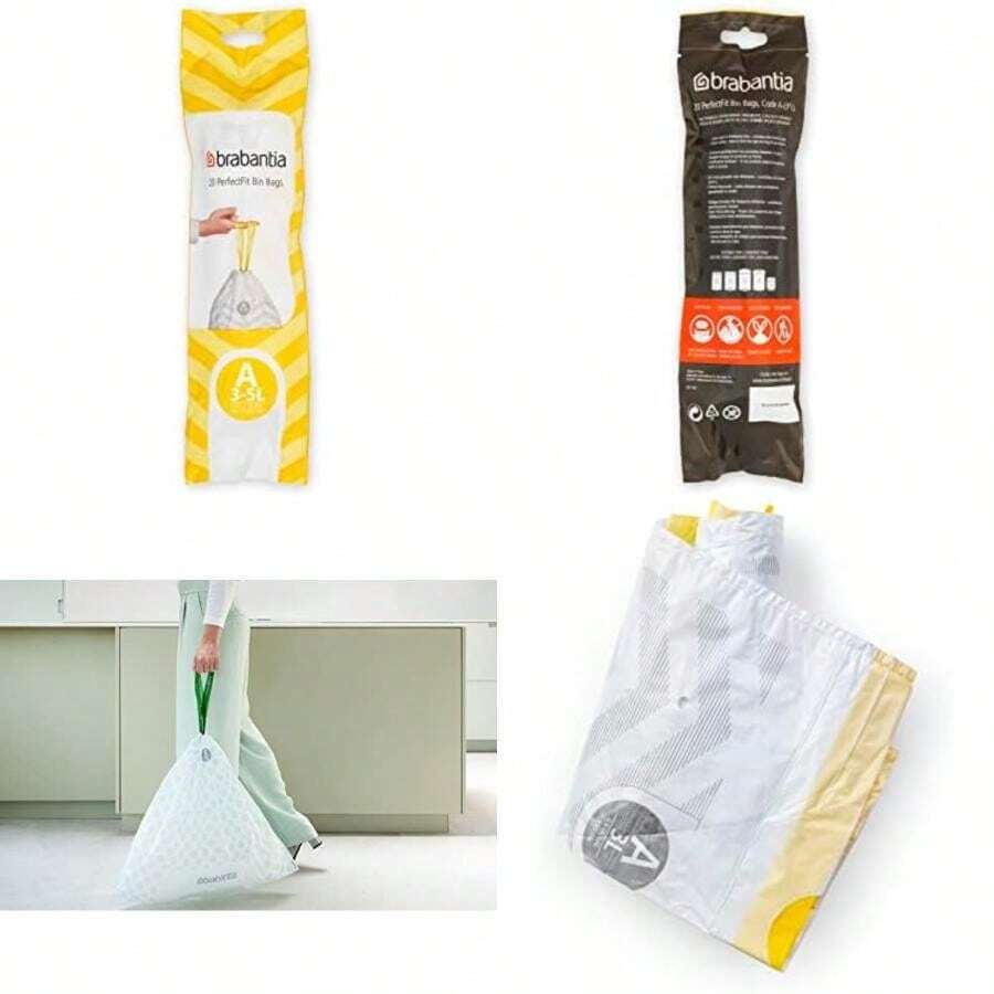 Brabantia 311727 Bolsas de Basura 3 l, Tipo A, 20 Unidades(default) - Multicolor - Ver 1