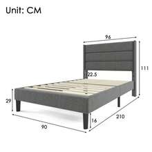 Bed Frames - Dark Gray + Linen + 90cm*200cm - View 2