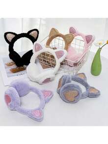 1pc Winter Warming Earmuffs Spot Wholesale Thickened Plush Retractable Cat's Ears Earmuffs Earmuffs For Women - Multicolor - View 2
