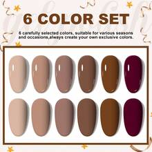 LIMEGIRL 秋冬美甲凝胶套装，包含6瓶8毫升装凝胶、可卸式UV美甲灯，圣诞礼物美甲套装 - 彩色 - 查看 9