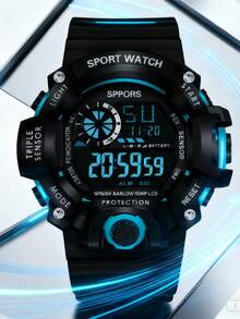 1pc Minimalist Fashion Arabic Numeral Round Dial Silicone Quartz Watch, Suitable As Birthday, Halloween, Christmas, Valentine's Day Gift - Black - View 3