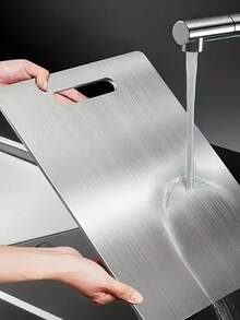 3pcs/1pc Stainless Steel Cutting Board, Stainless Steel Kitchen Cutting Board, Stainless Steel Meat, Fruit & Vegetable Cutting Board - Silver - View 1