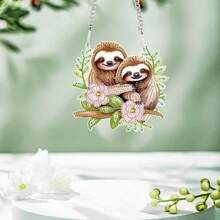 Diamond Art Painting Pendant Kits Animal 5D Diamond Painting Art Hanging Kit Cute Brown Sloth DIY Diamond Crystal Window Pendant Kit For Adults Gift Wall Home Decoration - Multicolor - View 3