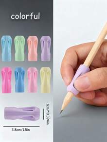 4pcs/6pcs Pen Holder Corrector, Silicone Pen Holder Sheath Pen Holder, Correct Holding Pen Posture, Essential For Calligraphy Practice, Necessary Office Learning Supplies For School(Random Color) - Multicolor - View 1