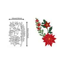 Christmas-Themed Metal Cutting Dies - 1pc Winter Pine Branches & Berries Design For DIY Scrapbooking, Card Making & Paper Crafts, Silvery - Silver - View 8