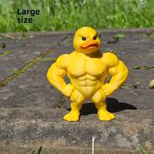 2026新款，畅销3D打印肌肉鸭摆件，创意动物装饰品，主要设计为一只肌肉发达的黄色鸭子，适合汽车、家居装饰或桌面摆放——完美的节日礼物、汽车配件、节日礼品、新颖装饰品、趣味雕像、房间装饰摆件、家居微缩物件 - 彩色 - 查看 13