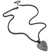 Suplight Stainless Steel Black Guitar Pick Necklace For Men Waterproof Guitar Picks Holder Pendant Plectrum Music Note Necklace Musical Guitarist Jewelry Gift For Women Men,02.Guitarpick-Blackplatedstainlesssteel - 02.吉他撥片-黑色鍍不銹鋼 - 查看 5