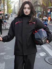 时尚雨衣，防水防风雨衣，全身加厚雨衣雨裤套装，男女通用雨衣，耐磨防暴雨披，多功能雨衣，适合户外活动，如骑行、旅行、登山、露营、徒步、钓鱼等，高品质耐磨雨衣，摩托车骑行雨衣