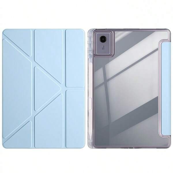 Kompatibel mit Xiaoxin Pad Pro 11 2025 Hülle, ultra-dünne Anti-Biegungs- und Anti-Druck-Tablethülle, geeignet für Xiaoxin 11 2025, 11-Zoll transparente Acryl-Rückenschale, Y-förmig mehrfach faltbar und mehrwinkelbar, integrierter Stifthalter zur Aufbewahrung