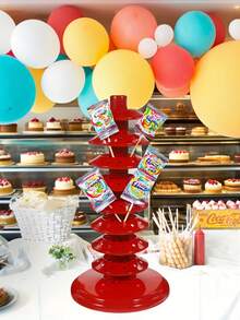 1pc, Adjustable Multi-Tier Red Lollipop Stand, Red Plastic Candy Display Holder With Tree-Shaped Design, Multi-Level Insertion & No Electricity Needed For Kitchen,Birthday Theme Party Wedding Table Centrepieces Lollipop Display Stand, Dining Room Decor, Candy Bar Supplies, Birthday & Wedding Parties, Candy And Snacks, Party Dessert Station,2026 New Year Festival Decor Item,Sturdy Construction - Red - View 8
