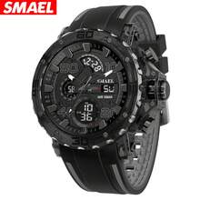 SMAEL Men's Stylish Wrist Watch, Dual Time Zone, Luminous Large Dial, Countdown Alarm Calendar Quartz Watch - one-size - View 9