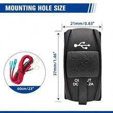 - Interruptor basculante de 4.2 A, doble cargador, luz azul, puerto impermeable con fusible de 10 A para panel de interruptor de palanca marina en 12 V - 24 V, coche, ATV, UTV, barco - inicial - Ver 2