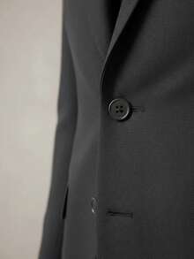 CAMISARIA COLOMBO Men's Linen Tailored Blazer - Dark Grey - View 8