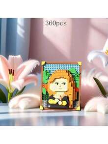 Pixel Art Micro-Particle Building Blocks Toy, Adult Stress Relief DIY Gift, Starry Night & Sunflower Decor - Multicolor - View 7