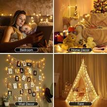 1PC 1.5/3/6/10m 10/20/40/80LEDStar Shaped Fairy Light String, 8 Modes, Suitable For Christmas, Halloween, Weddings, Parties, Etc. - Indoor/Outdoor Decorative Lighting (Excluding Batteries) - Multicolor - View 6