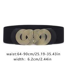 Korean Retro Elastic Wide Waist Belt For Women, Decorative Dress, Simple Versatile Waist Cincher, Outerwear, Down Jacket Waistband - 黑色+棕色 - 查看 6