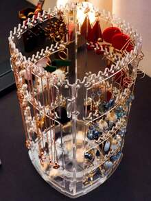 1 hộp đựng bông tai, giá trưng bày trang sức dung lượng lớn dùng cho vòng cổ, bông tai, khuyên tai. - Trong sáng - Xem 7