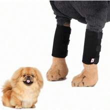 Férula para fracturas para Mascotas, Rodilleras Delanteras y traseras para Perros, Estuche Protector, Vendaje de recuperación de articulaciones, Equipo Protector ortopédico Fijo(S-Negro) - Negro - Ver 6