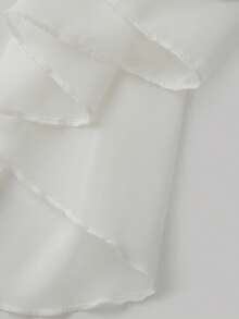 Womens Sheer Mesh Poncho Tops Solid Color Bat Sleeve Round Neck Loose Fit See Through T Shirt Crop Top Blouses Boho Chiffon Peplum Shawl Cropped Shirts Summer Beach Cover Up Going Out Tops Vacation Streetwear - 白色 - 查看 7