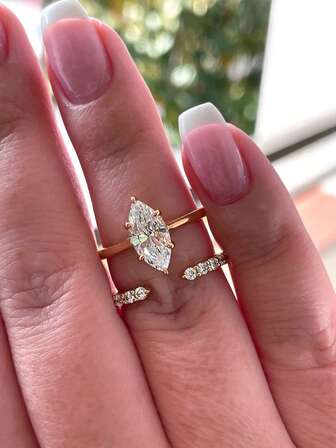 2 piezas Anillos con diseño apilable de plata esterlina 925 enchapada en oro de 14K con lujo de circonita con forma de ojo, joyería de plata para uso diario minimalista