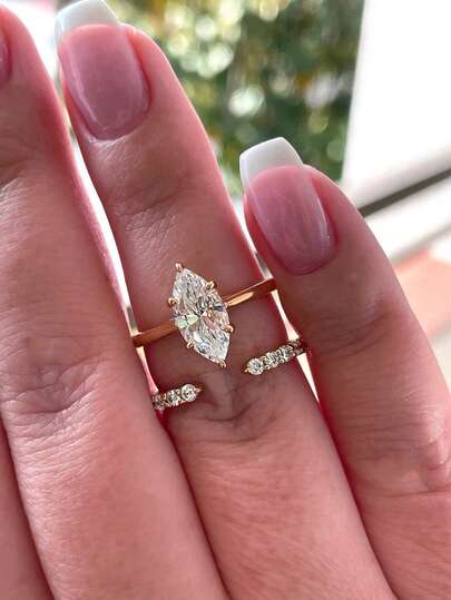 2 piezas Anillos con diseño apilable de plata esterlina 925 enchapada en oro de 14K con lujo de circonita con forma de ojo, joyería de plata para uso diario minimalista