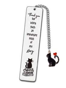 Dấu trang khắc bằng thép không gỉ mới, Mặt dây chuyền bằng thép không gỉ hình mèo hoạt hình, Quà tặng sáng tạo cho giáo viên, học sinh - Bạc - Xem 1