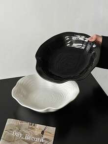 1件创意北欧风高端荷叶边餐盘，ins风水果沙拉/酸奶/意面碟，餐厅餐具