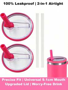1 Pc Tumbler Flip Straw Lid Replacement Fit For 40 Oz, 2024 New Leak-Proof Clear Replacement Lids Spill Proof Tumbler Covers For Cup Accessories - Nhiều màu - Xem 2