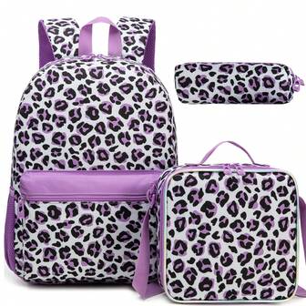 3 piezas Mochila para niñas Bolsa escolar con mochila, bolso bandolera y estuche para lápices para estudiantes niñas de vuelta al colegio