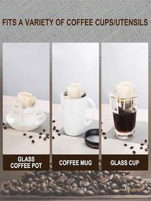 20/40/50/100pcs Portable Hanging Ear Coffee Filter Bag - Disposable Drip Coffee Filters For Travel, Camping, Home, Office - Compatible With Various Coffee Cups/ Utensils, Camping Essentials, Home Brewing, Easytouse Design, Compact Design, Highquality Paper