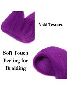 1 paquete de cabello de trenzado de crochet sintético de 26 pulgadas pre-estirado, textura Yaki (Morado) - Ver 7
