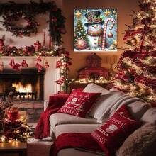 [Free Shipping]Uuxsretaio Christmas Diamond Art Kits For Adults, Christmas Snowman Diamond Painting Kit For Beginner, DIY 5D Full Round Drill Diamond Dots Gem Art Kits For Adults For Home Wall Decor 14x14 Inch,G8362-US - G8362-美國 - 查看 5