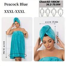 81*210cm 350gsm Suitable For S-XXXXL Adjustable Extra Large Bathrobe + Hair Dryer Cap European Style Candy Color Thickened Bathrobe Suitable For Home Travel Sauna Spa 31.89*86.61in/31.89*66.92in, Wash Cloths, Bath Towels, Towel, Wash Clo, Robe For Couples Single Spa Baths, Perfect Size For Small Homes