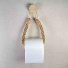 Rope-Style Toilet Paper Holder, Wall-Mounted Space-Saving Tissue Paper Rack, Easy To Install, Self-Adhesive Fabric Material, No Nails Design Bathroom Bathroom Accessories Bathroom Tools