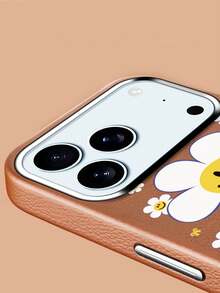 Leather Phone Case For IPhone 17 Pro Max And 17 Air With All-Around Protection, Smiling Sunflower Design, Made Of High-Quality PU+PC Material - Light Grey - View 7